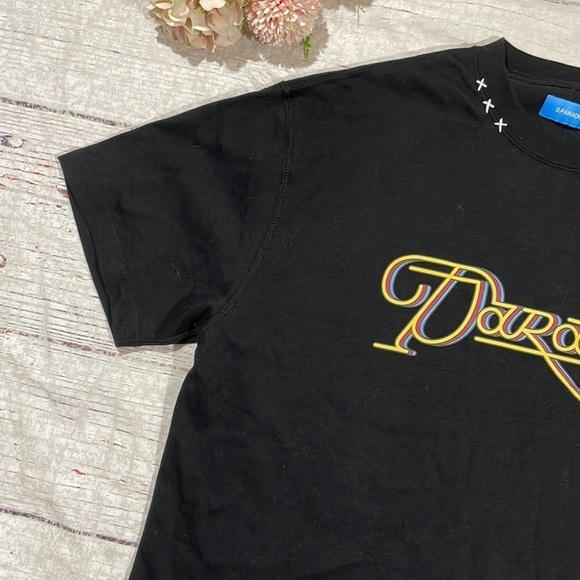 3.Paradis Graphic Cursive Logo Crewneck Short Sleeve Tee - Picture 5 of 11